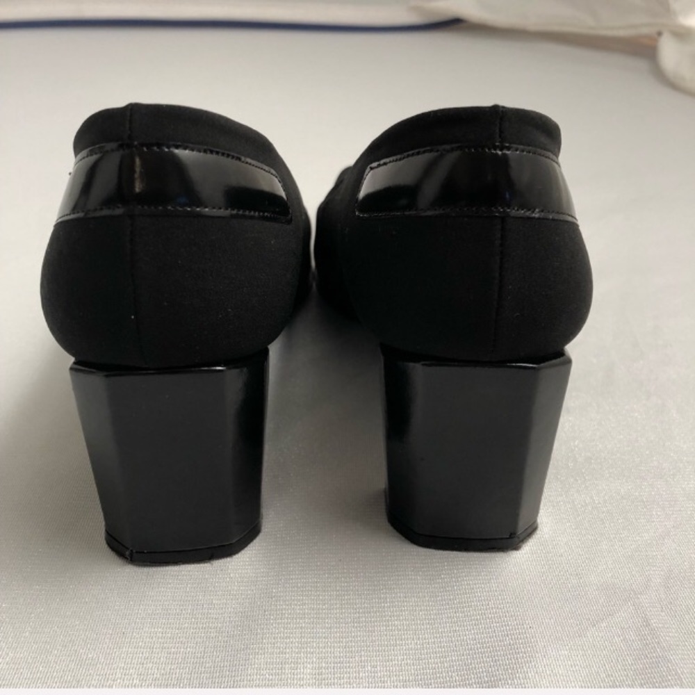 Stuart Weitzman Black Stretch Square Toe Pumps 8.5 - image 3